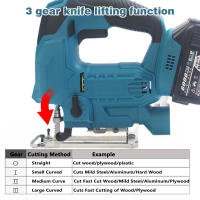 Sierra de plantilla eléctrica inalámbrica, herramienta eléctrica de carpintería multifunción portátil, ajustable, para Makita de 18V, Sierra de salto eléctrica 2800rpm - details 5