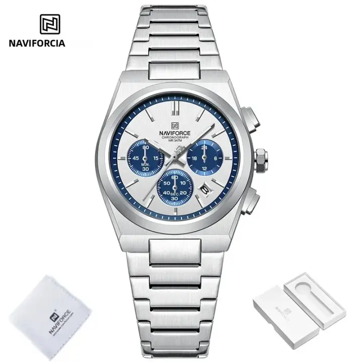 Reloj De Pulsera Deportivo Para Parejas NAVIFORCE NF8048 Para Mujeres Reloj De Cuarzo Acero Inoxidable Resistente Al Agua Regalo Ideal Para Amantes - 1
