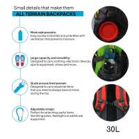 Ociodual Mochila Senderismo 30L Naranja Ligera Impermeable Mochila Viaje Supervivencia Plegable Mochila Mujer Camping Mochila Hombre Trekking Montaña Mochilas Marcha Nórdica Deporte - details 3