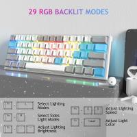 Teclado Mecánico De Juegos Mini AULA F3261 RGB Efecto USB Con Switches Rojos 61 Teclas Cable Separado Desmontable Para Mac Windows - details 2