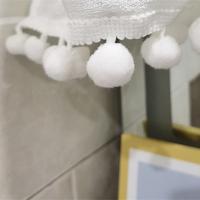 Cortina Blanca De Tres Niveles Para Armario Con Balones De Cereza Cortina De Café Textura De Lino Sintético Cortina Corta Con Bolsillo Para Barra - details 4