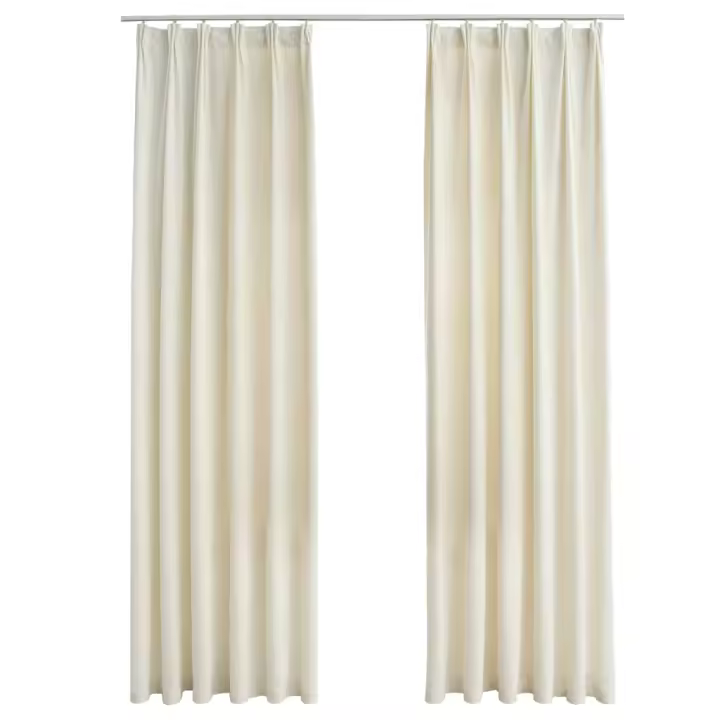 vidaXL Cortinas Opacas con Ganchos 2 Piezas 140x245 cm Terciopelo Casa Color Crema,  Beige,  Negro y mas - 1