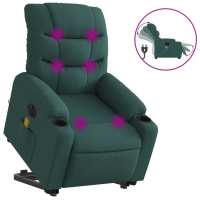 vidaXL Sillón de masaje eléctrico reclinable elevable tela Gris claro, Gris oscuro, Negro Sillon Dormitorio Sillon Comodos Silla Relax Sillón Sofá - details 5