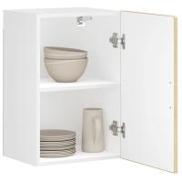 vidaXL Armario de pared para cocina Porto madera de ingeniería blanca en color Blanco/Gris hormigón/Gris sonoma y más | almacenamiento funcional diseño moderno para baño dormitorio sala - details 7