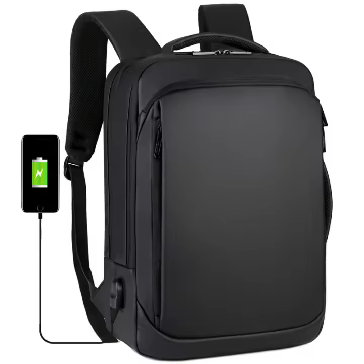 Mochila de viaje de gran capacidad para hombre, bolsa para ordenador portátil de negocios con carga USB, bolso personalizable para exteriores - 1