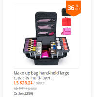 Bolso De Maquillaje Para Mujer De Cuero PU Impermeable Gran Capacidad Estuche De Viaje Para Cosméticos Y Accesorios - details 3