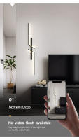 Lámpara De Pared LED Interior Con Interruptor De Enchufe Para Dormitorio Fondo De TV Negro Oro Lámpara De Pared Aluminio Para Pasillo - details 2