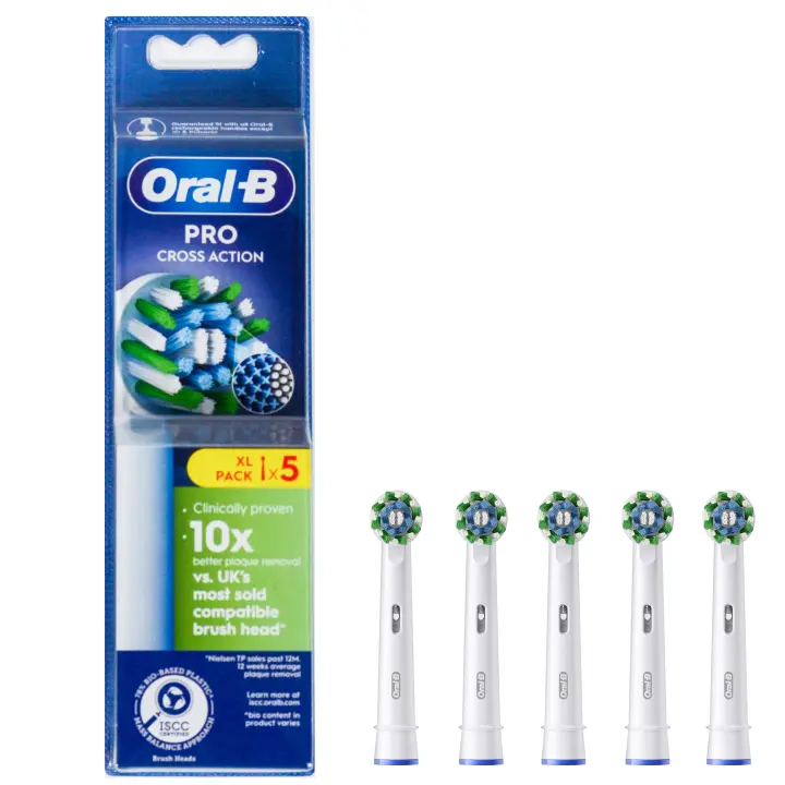 Oral-B Recambios Cross Action en Blanco - Pack de 5 - 1
