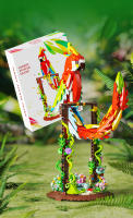 Bloques De Construcción Creativos Animales Papagayo Rojo Y Negro Macaw Modelo De Pájaros Juguete Artesanal Para Niños Regalos De Fiestas Set De 636 Piezas - details 4