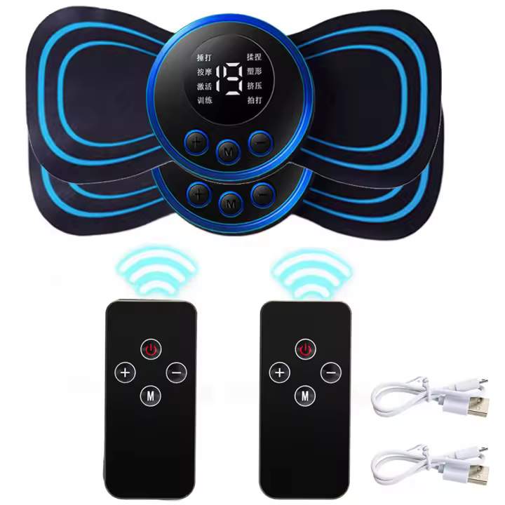 Masajeador Eléctrico De Cuello Con Pantalla LCD Masa Corporal Con 8 Modos Pulso Estimulador Muscular Portátil Con Control Remoto - 1