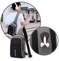 Bolsa De Hombro Pequeña Para Hombre Con Carga USB Impermeable Bolsa De Pecho Para Viaje Estilo Business Material Oxford - details 10