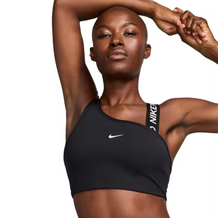 Sujetador Nike W Nikepro Swoosh Ms Asymetrico Fv6526-010 Bra Nike Pro - 1