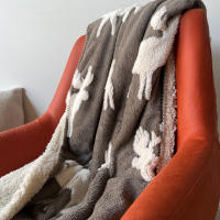Manta Plaid Alo Home Motivo Reno - Calidad borreguito Sherpa- 100% polyester muy Cálido- Medida 130x170 cm - details 0