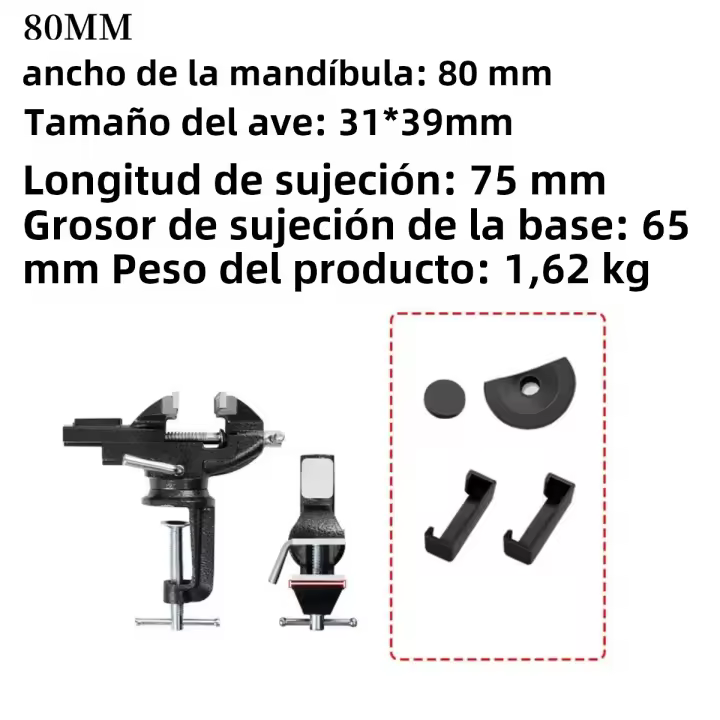vice De Mesa Mini De Alta Resistencia Con Base Giratoria De 360 Grados Y Anclaje En Superficie De Hierro Fundido vice Con Anvil Para Tareas Mécanicas Y Carpintería - 1