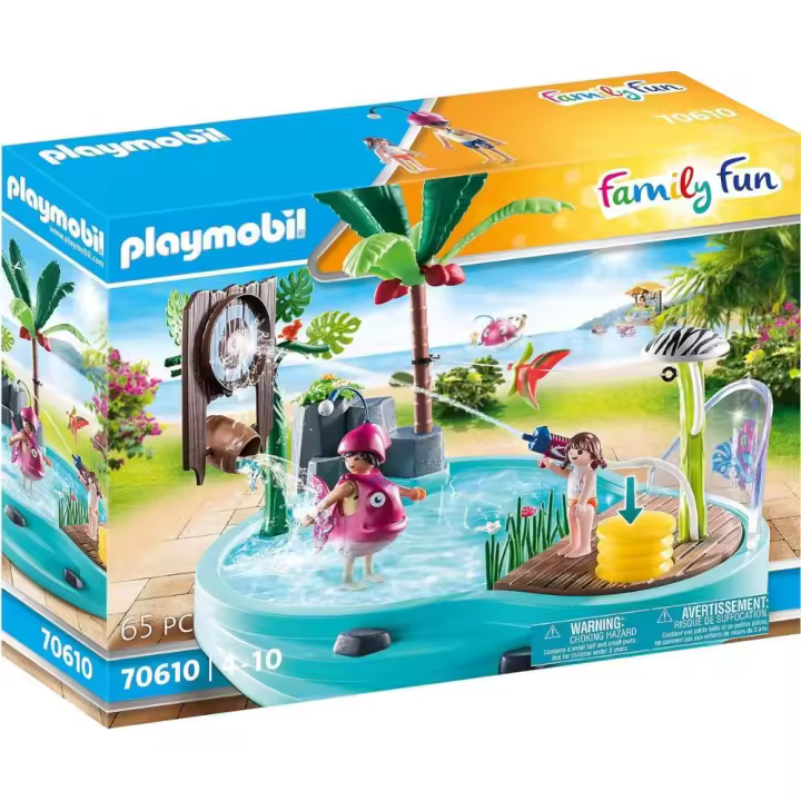 PLAYMOBIL Piscina Divertida con rociador de Agua funcional para llenar la ducha o la pistola (70610) - 1