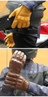 Guantes De Motocicleta De Cuero Genuino Para Hombres Invierno Moto Guantes De Verano Cuero Oveja Táctil Protección De Codo - details 14