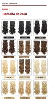 Extensiones De Cabello Sintético Clip in 7 PCS Para Un Cabello Completo 22 Pulgadas Largo Rizado Ondulado Para Mujeres Y Niñas Piezas De Cabello Artificial - details 5
