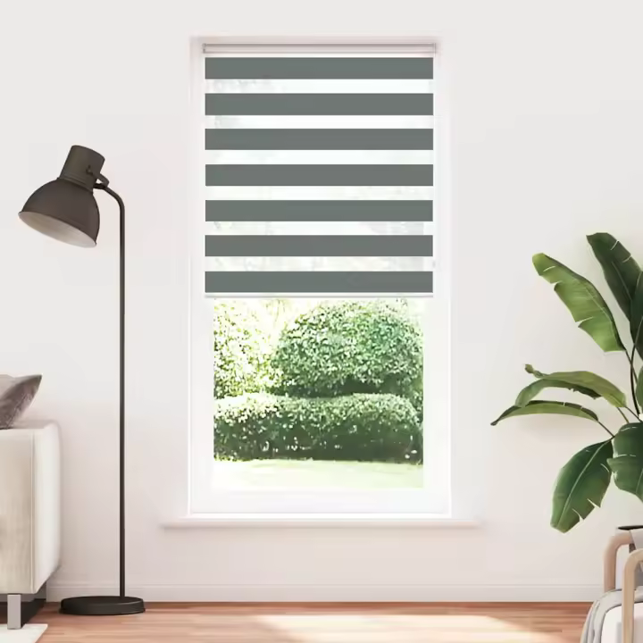Estor cebra gris oscuro tejido ancho 100,9 cm poliéster - 1
