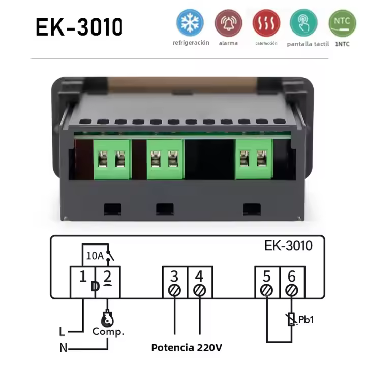 Termostato Digital Para Incubador Controlador De Temperatura Calentamiento Enfriamiento Refrigeración Descongelación Relé Sensor - 1