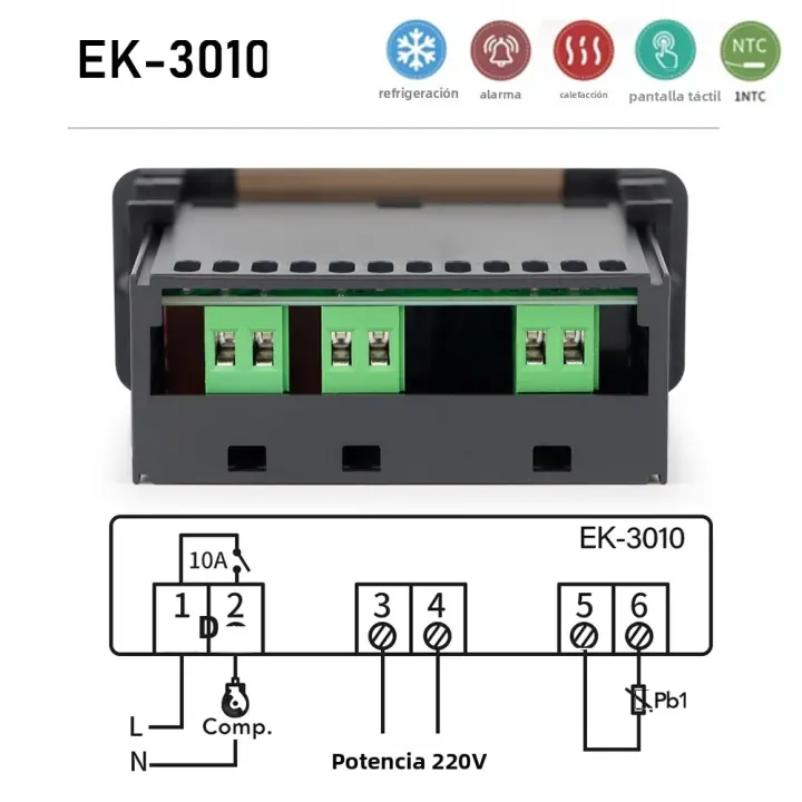 Termostato Digital Para Incubador Controlador De Temperatura Calentamiento Enfriamiento Refrigeración Descongelación Relé Sensor - 1
