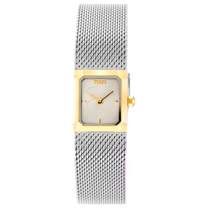 Reloj Tous Minimesh bicolor acero y dorado con brazalete esterilla     ORIGINAL con garantía y packaging oficiales de la firma - 1