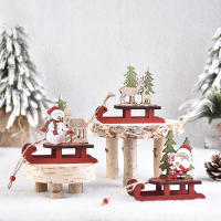 Adornos Navideños De Madera Para El Hogar En Forma De Esquiador Doble Silla Y Reindeer Decoración De Navidad DIY Moderna - details 2