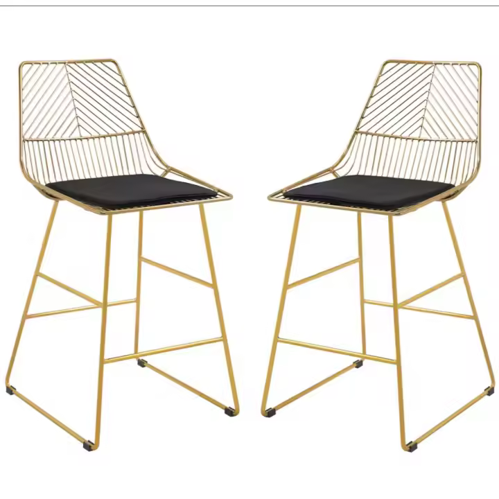 ORION91oficial - Taburete Alto, GOLD Acero y Terciopelo 95x46x56 cm Color Oro Mate Bar Hostelería Pub Restaurante Comedor Oficina Salón Teletrabajo Cocina - spaziOrion91 - 1