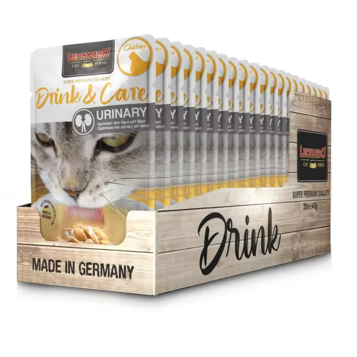 Pack 20X40 Gr - Leonardo Drink & Care Sopa en Sobres para Gatos - Alimento complementario para gatos adultos - Promueve la ingesta de líquidos - 1