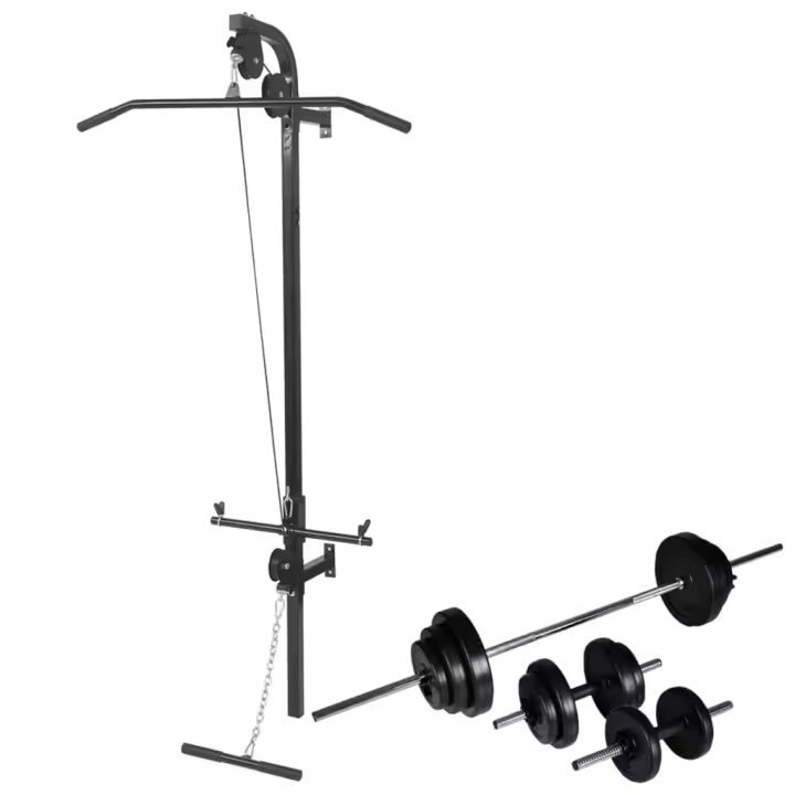 vidaXL Máquina Musculación Barra Mancuerna Pesa Ejercicio Entrenamiento Peso 30.5 kg, 60.5 kg - 1