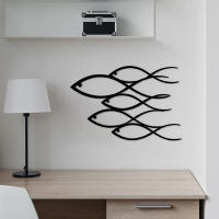 Decoración De Pared En Acero Metálico Tamaño 30x20cm Estilo Clásico Matizado De Negro Tema Marino Con Plantas Para Decoración De Hogar Y Baño - details 0