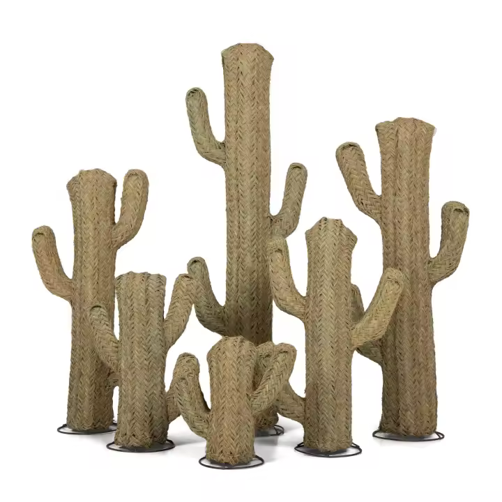 Cactus de esparto vegetal en 6 tamaños - Cactus Natural 100% Hecho a Mano para Decoración Campestre - Desde 40cm - 150cm - 1