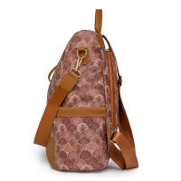 Mochila Elegante Para Mujer De PU Cuero Ligero Y Antirrobo Con Estampado Floral Estilo Casual Para La Escuela Y La Juventud - details 1