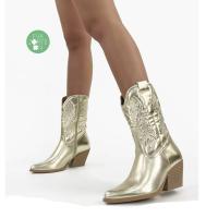 EVA ZORTEON - Nueva Colección! Botín cowboy, de polipiel bordado, de tacón grueso, estable,  con cremallera, Marca TULIPANO. - details 4