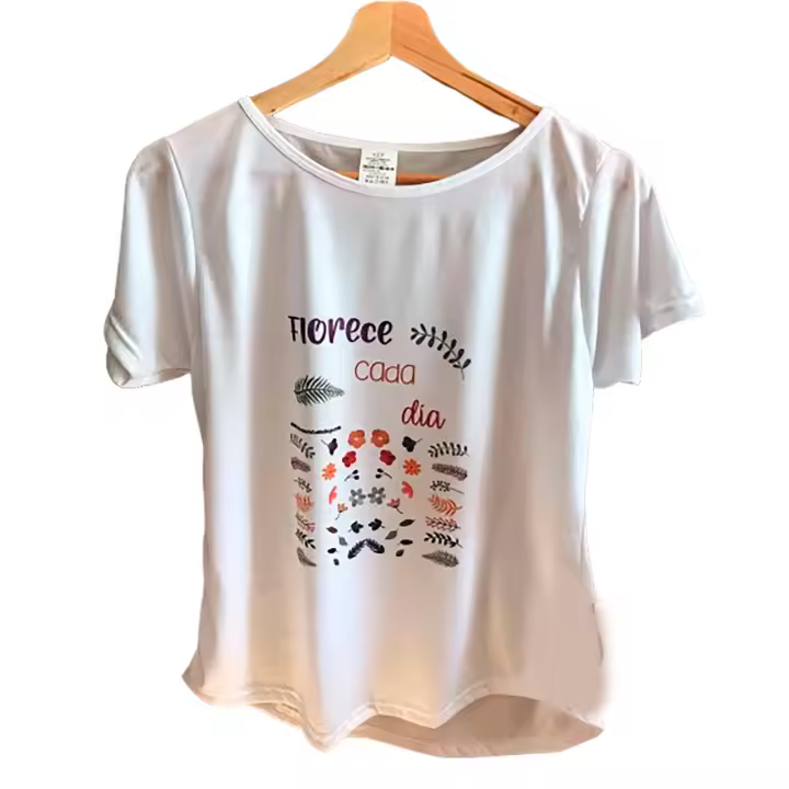 Camiseta de mujer "FLORECE CADA DÍA". Aires Nuevos. DIY. Original. Regalos. Personalizados. - 1