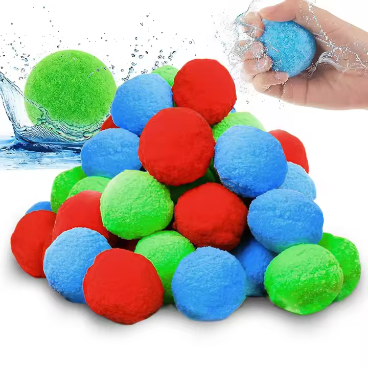 30 bolas de agua, globos de agua reutilizables, pelota de juego para lanzar y atrapar para piscina, trampolín, playa - 1