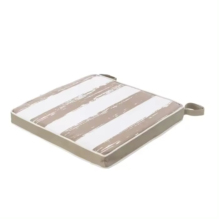 LDK Garden Cojín Asiento Velcro Beige Exterior Impermeable Tejido Grueso 38x38x4cm - 1