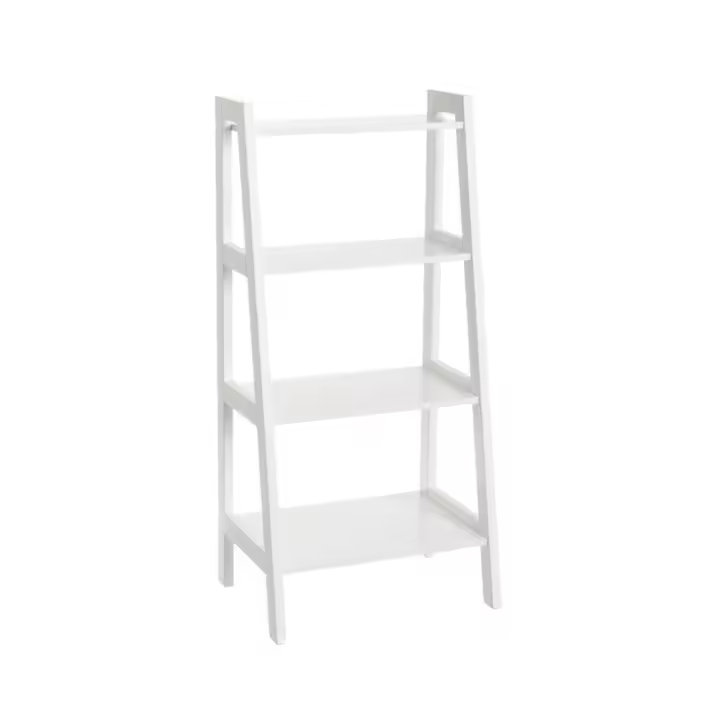 Lola Home Estantería escalera de 4 estantes de madera MDF blanca de 43x31x90 cm - 1