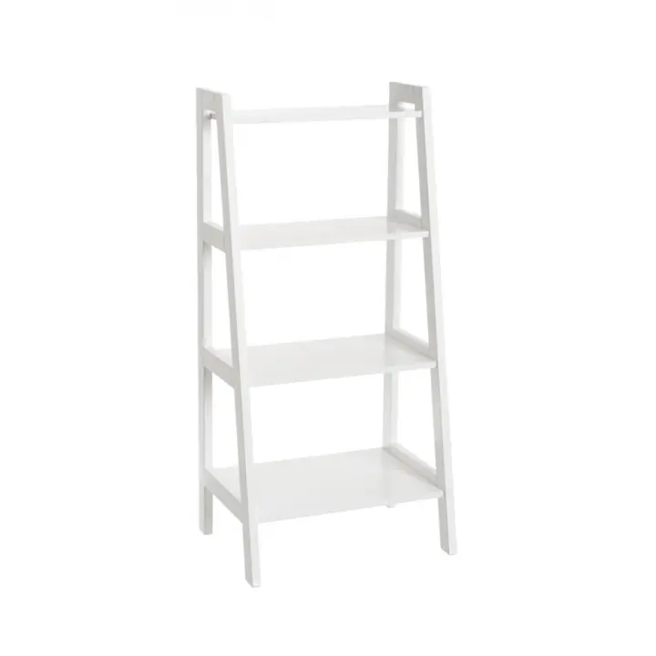 Lola Home Estantería escalera de 4 estantes de madera MDF blanca de 43x31x90 cm - 1
