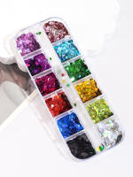 12 Grillas De Diseño Estelar De Cuatro Puntos Glitter Holográfico Para Uñas Adornos De Tela De Lentejuelas DIY Para Arte De Uñas - details 17