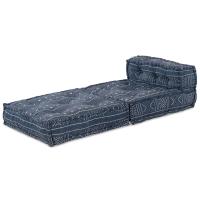 Pouffe Modular vidaXL Indigo 70x70x54 Tela - details 0