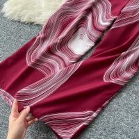 Conjunto De Moda Casual 2024 Chic Imprimado V-Neck Top + Cintura Elástica Pierna Ancha Pantalones Cortos Basic 2pcs Para Mujer - details 31