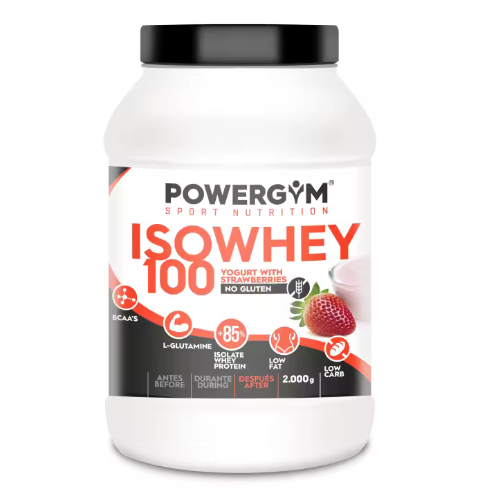 POWERGYM  ISOWHEY 100 Sabor YOGHURT 2.000 g Batido de Proteínas Whey aislados de alta pureza – Alimento deportivo proteico que ayudara a mejorar tu nutrición - 1