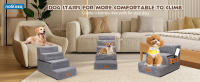 Nobleza - Escalera para Perros, Rampa para Perros, Escalera para Cama de Perros Pequeños para Perros y Gatos, Escaleras para Perros Mascotas de 3 /4/5Escalones con Rodillo Quitapelusas - details 0