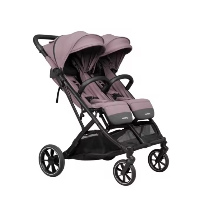 Silla de paseo doble Play TOUR TWIN MAX, con dimensiones de 88x73x105 cm, asiento reclinable, capota extensible y chasis resistente para gemelos. - 1