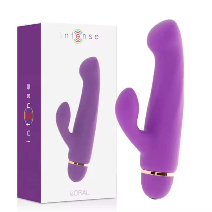 DILDO VIBRADOR RABBIT BORAL 20 SPEEDS SILICONE LILA- INTENSE FUN - 1