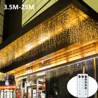 Luces De Cadena LED De Icicle 3.5-40M Para Navidad Y Fiestas Luces De Aparador Con Control Remoto Impermeables Para Exterior Decoración De Calle Y Hogar - details 1