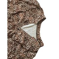 Camisa Leopardo Impresión V-Neck Botones Talla Grande Moda Casual Para Mujer Ropa Oficina Blusa Adecuada Para Edad Media - details 5