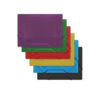 CARPETA A5 CUARTILLA 3 SOLAPAS Y GOMAS PLASTICO POESSA - COLORES SURTIDOS - PACK DE 6 UNIDADES - details 1