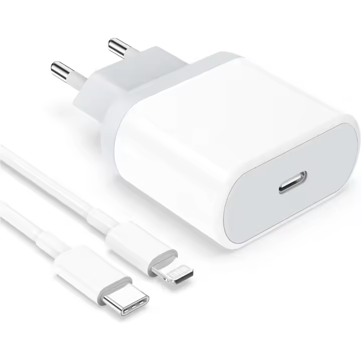 25W USB C Rapido Cargador con 1Metro Cable for iPhone 14/14 Pro/14 Pro Max/14 Plus/13/12/11/XS/XS MAX/XR/X, USBC Rápida Carga Cabezal Enchufe Adaptador Pared Charger Corrient - 1