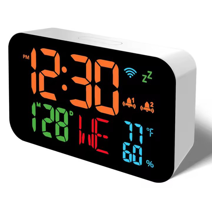 Reloj De Mesa Inteligente Con Calendario Y Termómetro Higrómetro Tuya WiFi Pantalla LED Digital Soporte Auto-Calibración WIFI - 1